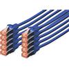 Digitus DK-1644-005-B-10 Cavo FTP Cat 6 S/Alimentazione di Rete, LSZH, Rame, AWG 27/7 Blu, 0,5 m, 10 pezzi, Cat-6 - 0,5 m (10 Pezzi), Cavo patch - S-FTP - LSZH