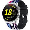 Trevi T-FIT 300 CALL, Smartwatch Donna e Uomo con Chiamata Wireless e Gestione Notifiche, Controllo Attività Fisica e Cardiofrequenzimetro da Polso, Resistente all'Acqua IP67, Texture MWC