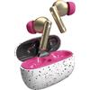 Music Hero auricolari wireless TWS, design Rash Fantasy, custodia di ricarica da 200 mAh, controlli touch, microfono integrato, in-ear, rosa e oro