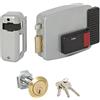 CISA 111610702, Serratura Elettrica da Applicare, 12V, Verniciato Grigio Alluminio, Entrata 70, Mano Sinistra, Cilindro standard