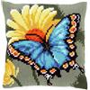 VERVACO Kit Cuscino Punto Croce Farfalla E Fiore Giallo Set Ricamo Principianti Cuscini Gobelin Decorativi ca. 40 x 40 cm Accessori per Lavoretti Creativi DIY Casa Decor Hobby Adulti Cross Stitch