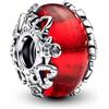 PANDORA Moments 793597C00 - Charm in vetro di Murano in argento Sterling, compatibile con braccialetti Moments, 793597C00, Rot, Argento sterling, Nessuna pietra preziosa