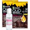 Garnier Olia Glow Colorazione Capelli Tinta Permanente Colore 5.12 Castano Freddo Iridescente 2 Tinte + Acqua Micellare Detergente Delicato Viso Occhi Labbra Formato Viaggio 30ml