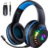 Pacrate 2.4 GHz Cuffie Gaming Wireless per PS5 PS4 PC Mac Switch, Cuffie Wireless Bluetooth con Microfono Rimovibile con Cancellazione del Rumore, 3.5mm Cuffie PS5 per Serie Xbox