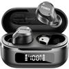 TOZO Hybrid Cuffie Bluetooth 5.3 con Ibrido ANC 6 Mics ENC ORIGX 2.0 Acustica EQs Regolazione 59 Ore Riproduzione LED Schermo USB Tipo C IPX8 Nero