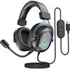 FIFINE Cuffie Gaming PC 7.1 Surround, Cuffie con Microfono per PS4 PS5, Cuffie con Filo con 3 modalità EQ, Auricolare con RGB e cuscinetti auricolari morbidi
