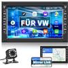 Hikity Android13 Autoradio 2 Din per VW T5 Golf 4 Bora Polo MK5 Passat B5 Sharan Jetta Peugeot 307 7Pollici Auto Radio con Navigazione GPS Bluetooth Vivavoce WiFi FM Mirror Link Telecamera Posteriore