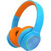 PowerLocus Cuffie per Bambini, PowerLocus Cuffie Bluetooth con Luce LED, Cuffie Senza Fili Pieghevoli con Microfono, Micro SD/TF, HD Stereo, 94DB Limitazione del Volume, Wireless e con Cavo,per Ragazzi e Ragazze