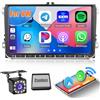Hikity Android13 Autoradio CarPlay Per VW Passat B6 B7 Golf 5 Golf 6 Jetta T5 Polo Touran Caddy Sharan 1+32GB 7 Pollici Stereo Auto 2 Din con Wireless Android Auto GPS WIFI RDS Telecamera Posteriore