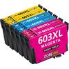 DOREINK 603XL Cartucce Compatibili per Epson 603 XL Multipack per Expression Home XP-2100 XP-2105 XP-3100 XP-4100 Workforce WF-2810 WF-2830 WF-2850 (2 Ciano, 2 Magenta, 2 Giallo)