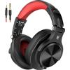 OneOdio A71 Hi-Res Cuffie Cablate Over Ear, Cuffie Musica con Audio Stereo e Shareport, Jack da 3,5 mm e 6,35 mm, Studio Registrazione, Monitoraggio Professionale e Mixaggio Cuffie Pieghevoli, Rosso