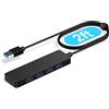 Aceele Hub USB 3.0 5 Porte Ultrasottile con Cavo Esteso da 65CM SuperSpeed 5Gbps per MacBook Air Mac PRO/Mini, Surface PRO dell XPS 15 Flash Drive e Molti Altri Dispositivi Compatibili