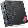 NiPoGi AM06PRO Mini PC,АMD Ryzen 7 5825U 32GB DDR4(Defeat 5700U, Fino a 4,5 GHz), 512GB M.2 SSD Mini Computer WIFI 6, BT 5.2, Dual-LAN, DP/HDMI 2.0/Type-C 4K UHD Triple Display, Micro PC WIN-11 PRO