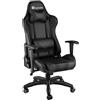 TecTake® Poltrona da Ufficio Ergonomica, Sedia Gaming con Braccioli Imbottiti, Doppie Rotelle Resistenti, Struttura Robusta, Regolabile, Portata fino a 120 kg - Nero/Nero