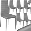 TecTake Set di sedie per sala da pranzo 41x45x98,5cm - disponibile in diversi colori e quantità - (6x Grigio | No. 401851)