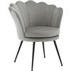 WOLTU Poltrona Relax a Forma di Petalo, Poltrona Reclinabile per Camera da Letto, Poltrona Salotto con Gambe in Metallo, Portata 150 kg, Grigio, SKS50gr