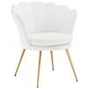 WOLTU Poltrona Relax a Forma di Petalo, Poltrona Reclinabile per Camera da Letto, Poltrona Salotto con Gambe in Metallo, Portata 150 kg, Bianco, SKS49ws