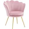 WOLTU Poltrona Relax a Forma di Petalo, Poltrona Reclinabile per Camera da Letto, Poltrona Salotto con Gambe in Metallo, Portata 150 kg, Rosa, SKS49rs