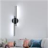 Comely Applique da Parete Interno, 24W 2800LM Lampada da Parete LED, Nero Applique LED Moderno per Camera da Letto Soggiorno Corridoio Sala da Pranzo, Luce Fredda 6500K