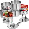 STONELINE Set di Coppapasta 8 Pezzi, Anelli per Torte 8 cm, Altezza 5 cm, in Acciaio Inox, Tondo, Pressa Stantuffo Paletta Base, Anelli Rotondi Coppa Pasta per Torte Dessert Mousse Alimenti