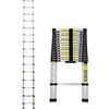 Lospitch Scala telescopica pieghevole in alluminio, 4,4 m, multiuso, con meccanismo di bloccaggio caricato a molla, portata 150 kg, per lavori di casa, tetto, giardino