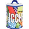 Baroni Home Barattolo Da Cucina Ceramica Decorata Linea Pop, Barattolo Zucchero Chiusura Ermetica, 11x11x17 cm