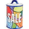 Baroni Home Barattolo Da Cucina Ceramica Decorata Linea Pop, Barattolo Sale Chiusura Ermetica, 11x11x17 cm