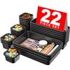 A-LuGei 𝟮𝟮 𝗣𝗲𝘇𝘇𝗶 Nero Organizer Cassetti Scrivania, Organizer per Cassetti Bagno, Plastica Divisori Organizzatore Cassetti per Trucchi, Ufficio, Cucina, Cassetta Porta Attrezzi