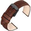 ANNEFIT Cinturini per Orologi da Uomo e Donna, Cinturino Orologio 20mm in Pelle Vintage a Sgancio Rapido, Fibbia Nera (Caramello)