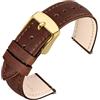 ANNEFIT Cinturini per Orologi da Uomo e Donna, Cinturino Orologio 18mm in Pelle Vintage a Sgancio Rapido, Fibbia Oro (Caramello)