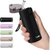 Exllena Borraccia Piccolo con Cannuccia 150ml, Bevi con Una Sola Mano, Thermos Piccolo A Tenuta Stagna - Doppia Parete Inox, Ideale per Caffè, Palestra e Viaggi (Nero)