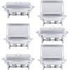 VONLUCE 9L Chafing Dish Set 6 Pezzi Scaldavivande in Acciaio Inox Contenitore Vassoio di Riscaldamento Pentole di Riscaldamento Chafing Dish per Buffet di Catering e Feste