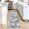JURLEA Tappeto per corridoio Tappeto antiscivolo per corridoi cucina e soggiorno Non perde è lavabile e leggero (60 x 180 cm, Crema/Grigio)