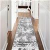 JURLEA Tappeto per corridoio Tappeto antiscivolo per corridoi cucina e soggiorno Non perde è lavabile e leggero (60 x 300 cm, Crema/Grigio)