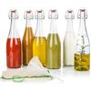 myFERMENTS - Bottiglie di Vetro 750ml con Tappo Ermetico | Kit 6 Bottiglie per Birra e Liquori | Incluso Imbuto e Panno di Mussola | Maison Fermentazione, Trasparenti, Vetro