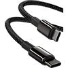Baseus Cavo USB C a USB C Ricarica Rapida 100W, 3 Metri Cavetto Type-C con PD 3.0, PPS, QC 5.0/4.0+, Tipo C Cavo per MacBook Air/Pro, iPad Pro 12.9/11/Air/Mini, Samsung Galaxy S22/21/20, Huawei