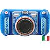 VTech Kidizoom Duo DX Blu, Macchina Fotografica per Bambini con +75 Filtri, Foto e Video, Doppia Fotocamera Anteriore e Posteriore, Scocca Antiurto, Lingua Italiana, Batterie Incluse, 3-12 Anni
