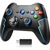 EasySMX Controller PC Wireless Bluetooth Gamepad con Trigger Hall e Doppia Vibrazione e Funzione Turbo, Compatibile con PC/PS3/Switch/Telefono Cellulare/Tablet/Laptop -Blu