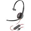 POLY Plantronics Blackwire C3210 - Cuffie mono-USB, colore: Nero