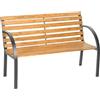TecTake® Panca da Giardino in Legno, Comoda e Versatile Panchina da Esterno 2 Posti, Panca con Schienale, Resistente alle Intemperie, 119,5 x 62 x 83 cm - Marrone