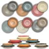 ARCA, Set 12 Piatti Coordinati Maya in Ceramica Decorata, Servizio per 6 Persone, con Piatti Fondi e Piani, Moderni e Colorati, Lavabili in Lavastoviglie