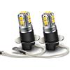 Ruiandsion Lampadine fendinebbia a LED H3, 6-40 V, colore bianco, super luminose, chip 2835 10SMD, per fendinebbia auto (confezione da 2)