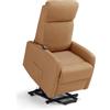 REDÒKASA Poltrona relax elettrica Seattle Plus per anziani, 1 o 2 motori, 2 ruote, Kit Optional Batteria, dimensioni contenute, tessuto antimacchia idrorepellente (1 Motore + Batteria, Ambra)