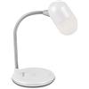 TechniSat VIOLA Lampada da tavolo - Lampada da tavolo LED con streaming audio Bluetooth e ricarica wireless per smartphone (altoparlante mono da 3 Watt, tre colori di luce, dimmerabile, collo della