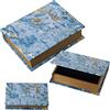 DRW Set di 3 scatole libro in legno MDF e tela poliestere con più disegni 30 x 24 x 8 cm, 24 x 18 x 6 cm e 18 x 12 x 4 cm