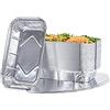 CONTITAL R65L | Vaschette Alluminio 2 Porzioni con Coperchio, Teglie Forno Usa e Getta, Contenitori per Alimenti Monouso - Linea Professionale 50 pezzi