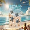 Generic Asciugamano da spiaggia con tartaruga marina naturale, turchese, stile costiero, ad asciugatura rapida, leggero, in microfibra, senza sabbia, per vacanze estive, piscina, palestra, viaggi, essenziali