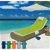 Lingerie Shop Telo Mare Lettino Microfibra In Tinta Unita Con Tasche e Cuscino Gonfiabile Relax Disponibile In Varie Colorazioni Mare Spiaggia Piscina Estate Vacanze Misura 72x192 Cm (Verde Mela)