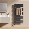 EMKE Scaldasalviette Elettrico con Termostato 1320x600 mm, 800W Antracite, Scaldasalviette a Basso Consumo, Resistenza Riscaldante con Timer, Termoarredo Bagno, Scaldasalviette Elettrico Bagno
