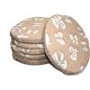 Russo Tessuti Set 6 Cuscini Sedie Rotondi Cucina Coprisedia Elastici Imbottiti Tinta Unita-Fiocco Beige